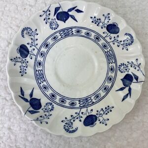 Vintage Johnson Brothers Blue Nordic Floral Saucer Dish Ironstone England 5.75"